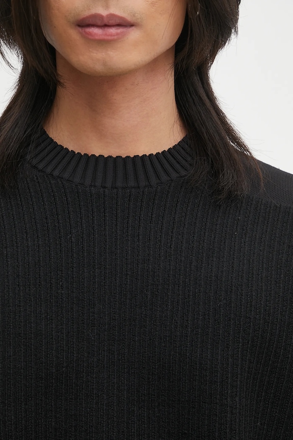 Vlněný svetr Y-3 Padded Knit Crew černá KD2555