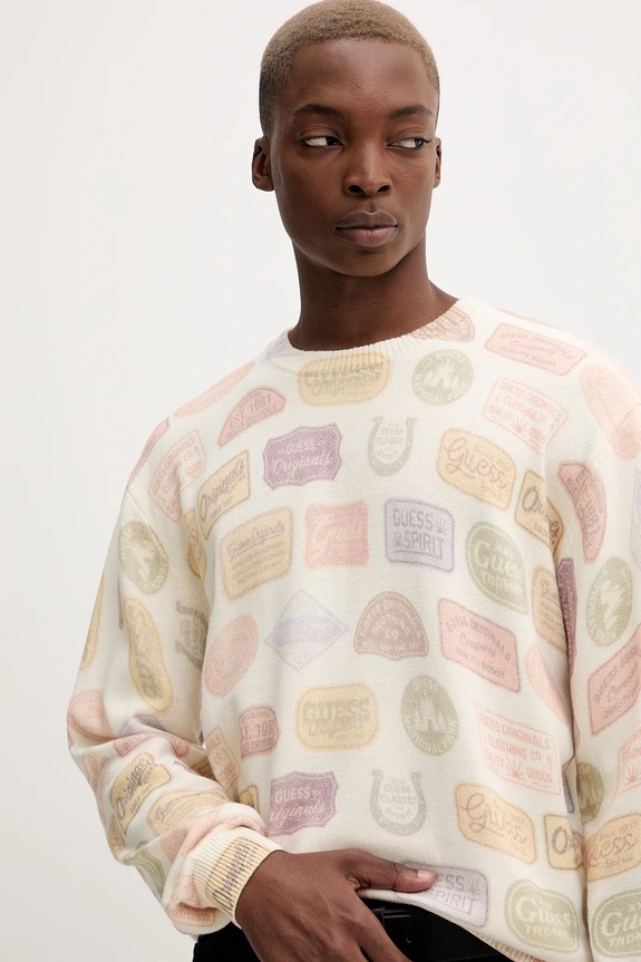 Pamučni pulover Guess Originals bež M5BR00.Z3P41