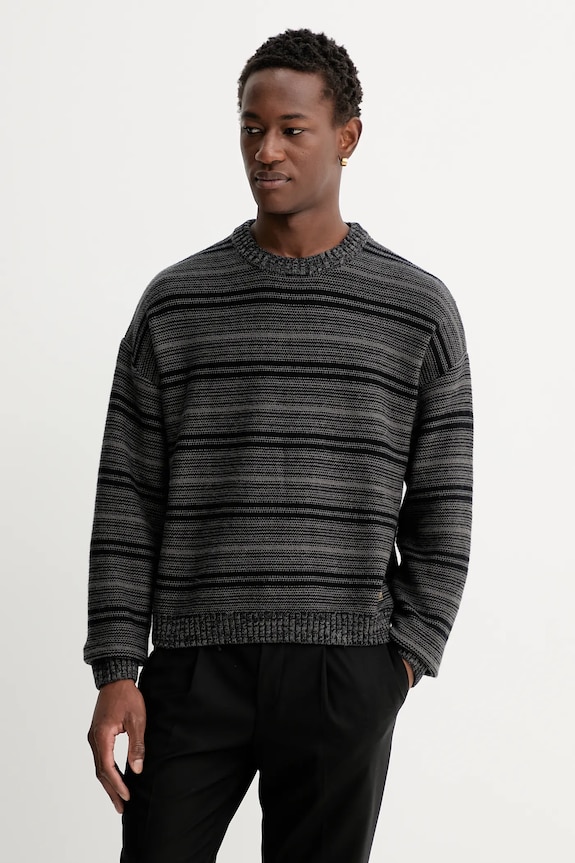 Guess Originals sweter z dodatkiem wełny okrągły czarny M5BR02.Z0670