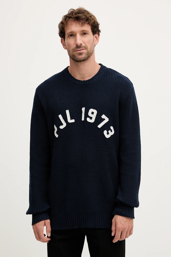 Pepe Jeans sweter bawełniany aplikacja granatowy PM7000006