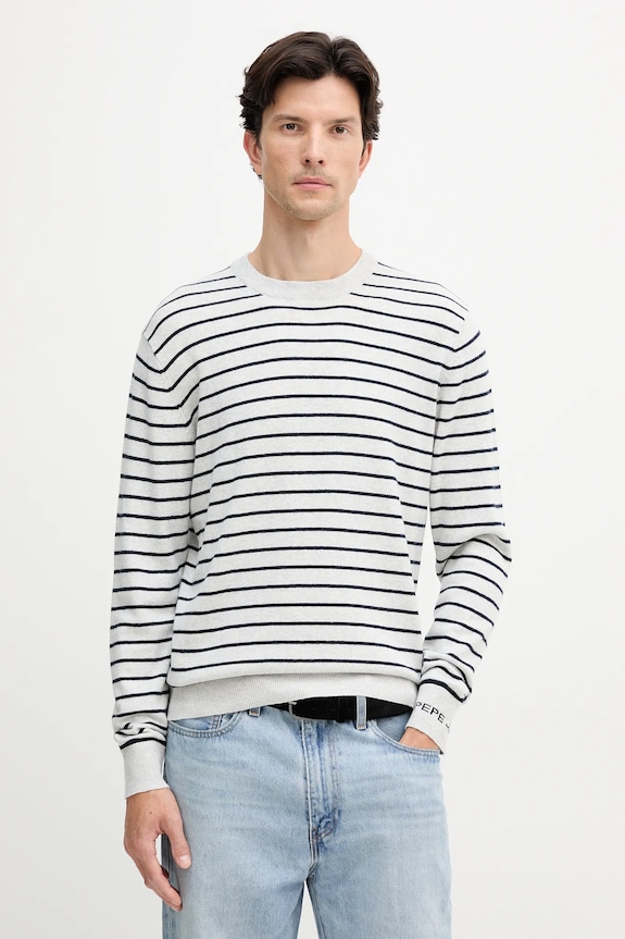 Pepe Jeans pulover din amestec de lână subtiri gri PM7000010