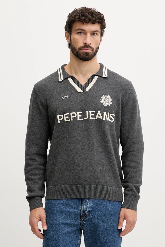 Pepe Jeans pulover de bumbac grosime medie gri PM7000020