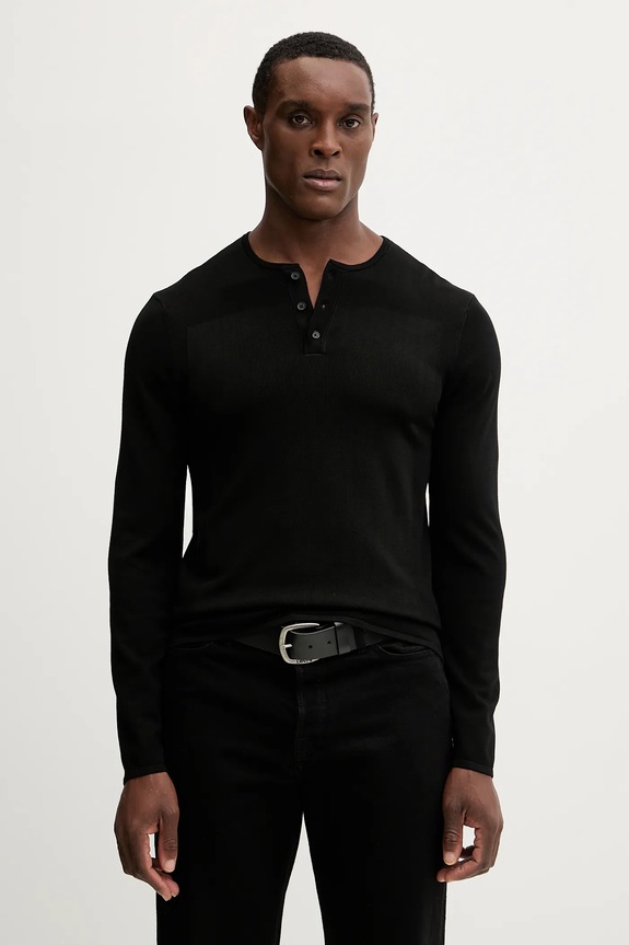 Armani Exchange pulóver gombolós fekete XM001923.AF18947