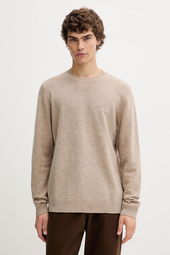 Levi's sweter z dodatkiem wełny okrągły beżowy A4320.0030