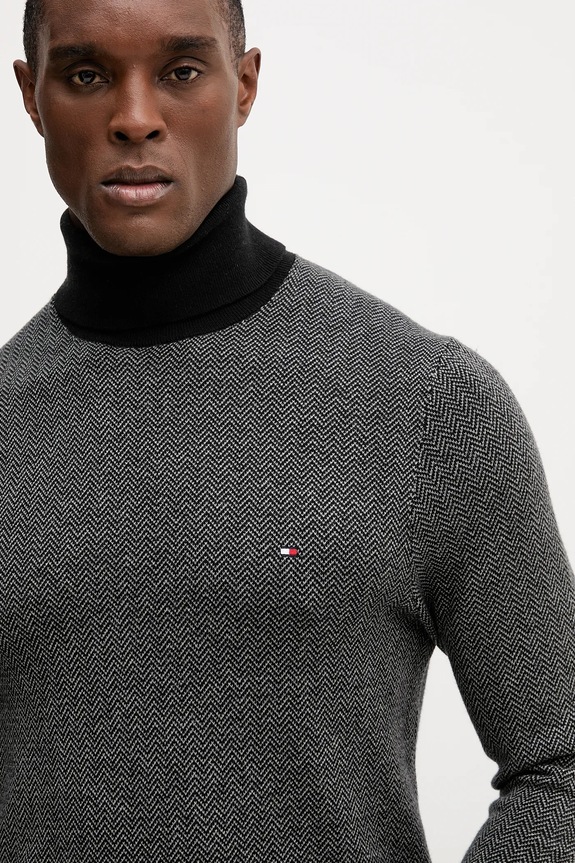Tommy Hilfiger pulover din amestec de lână gri MW0MW40446