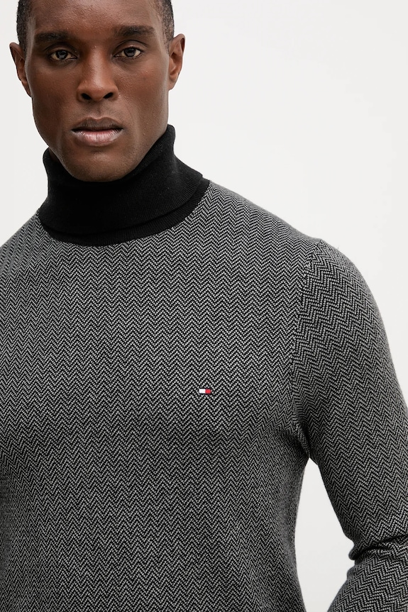 Tommy Hilfiger pulover din amestec de lână gri MW0MW40446