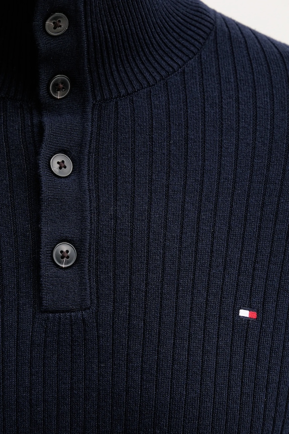 Tommy Hilfiger pulover din amestec de cașmir MW0MW40447 bleumarin