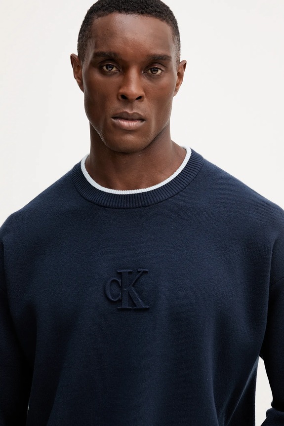 Pulover Calvin Klein Jeans mornarsko plava LV04RD300G