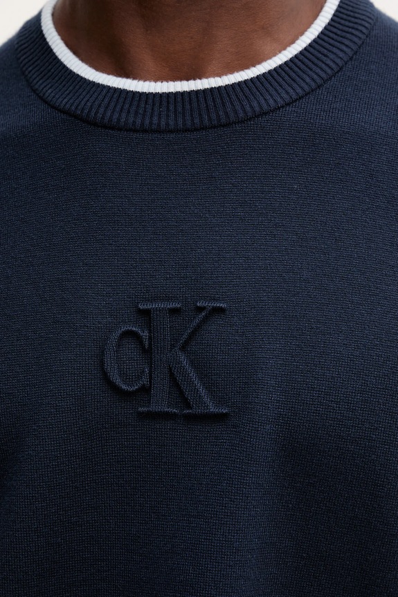 Pulover Calvin Klein Jeans LV04RD300G mornarsko plava