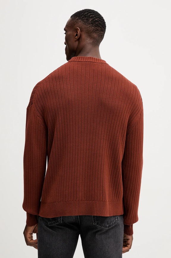 Ρούχα Βαμβακερό πουλόβερ Calvin Klein Jeans LV04RD314G καφέ