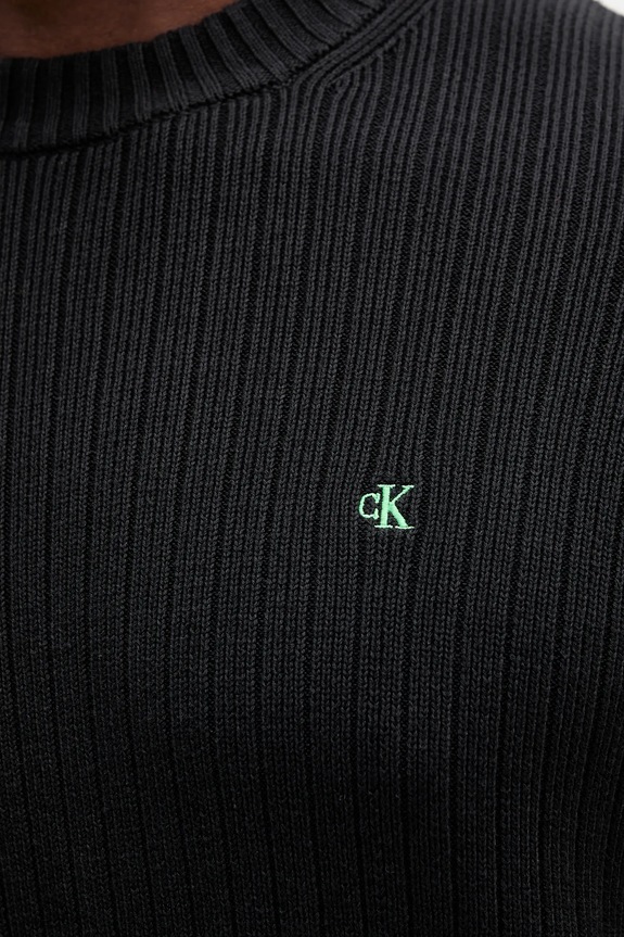 Βαμβακερό πουλόβερ Calvin Klein Jeans LV04RD314G μαύρο