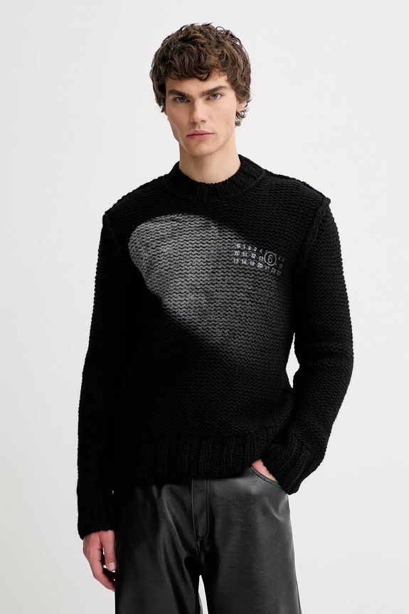 MM6 Maison Margiela gyapjú pulóver gyapjú fekete SH2HL0029.M13173.900S