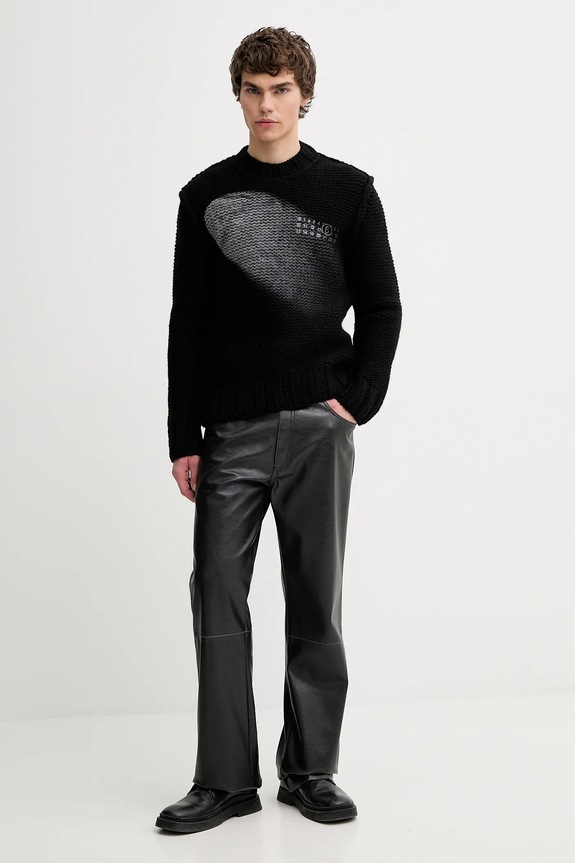 MM6 Maison Margiela gyapjú pulóver SH2HL0029.M13173.900S fekete AW25