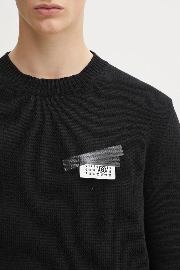 MM6 Maison Margiela pulover de lână negru SH2HL0030.M13168.900S