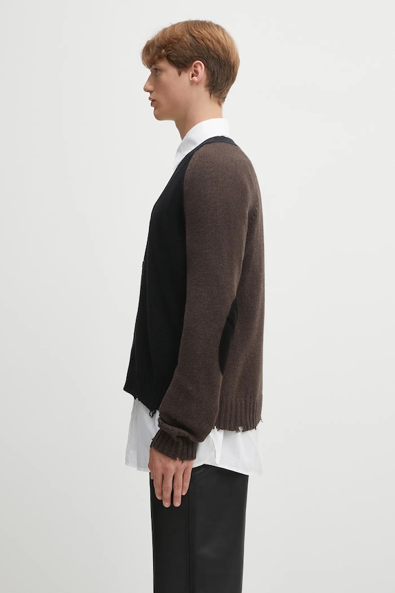Вълнена жилетка MM6 Maison Margiela SH2HP0013.M13160.961 черен AW25