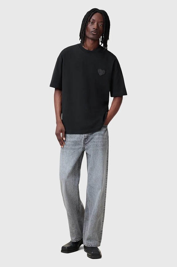 Bavlněné tričko AllSaints LOVER černá M041JC