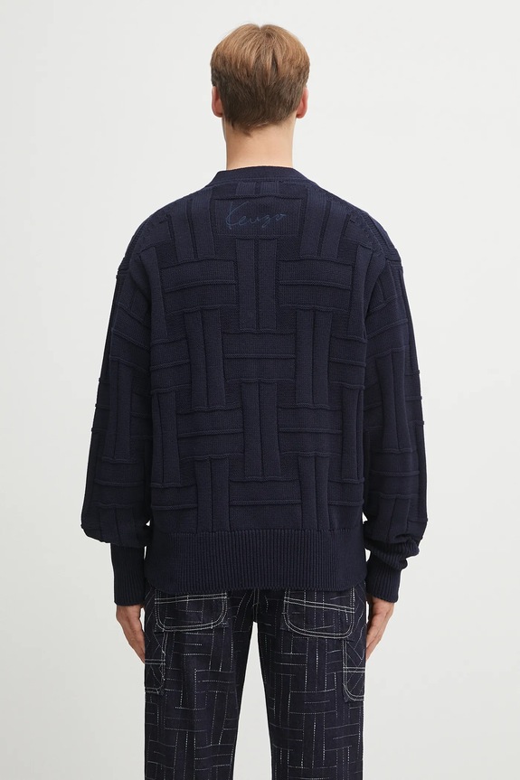 Abbigliamento Kenzo cardigan in cotone Gots Kenzo Weave Cardigan FF55CA7073CB blu navy