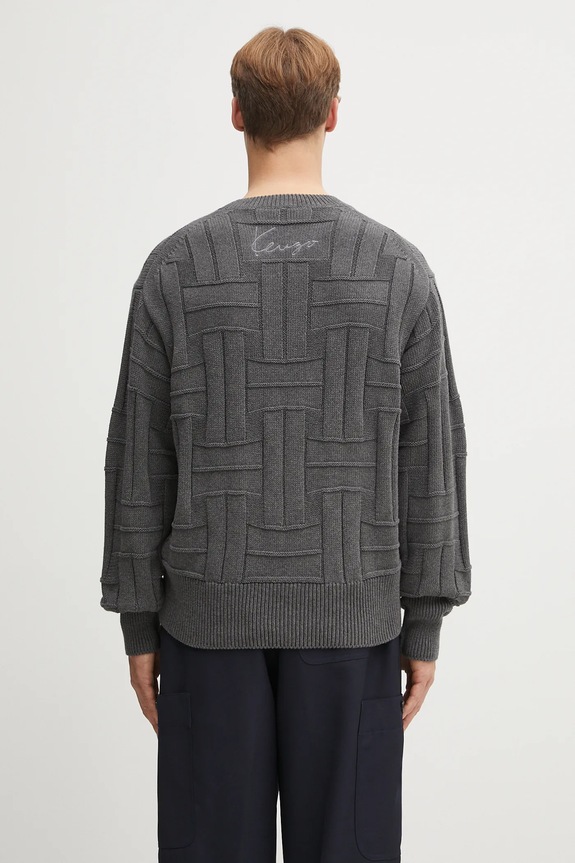 Oblečení Bavlněný svetr Kenzo Gots Kenzo Weave Jumper FF55PU7083CB šedá