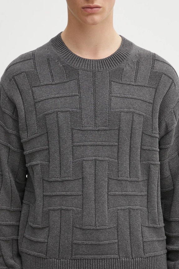 Bavlněný svetr Kenzo Gots Kenzo Weave Jumper šedá FF55PU7083CB