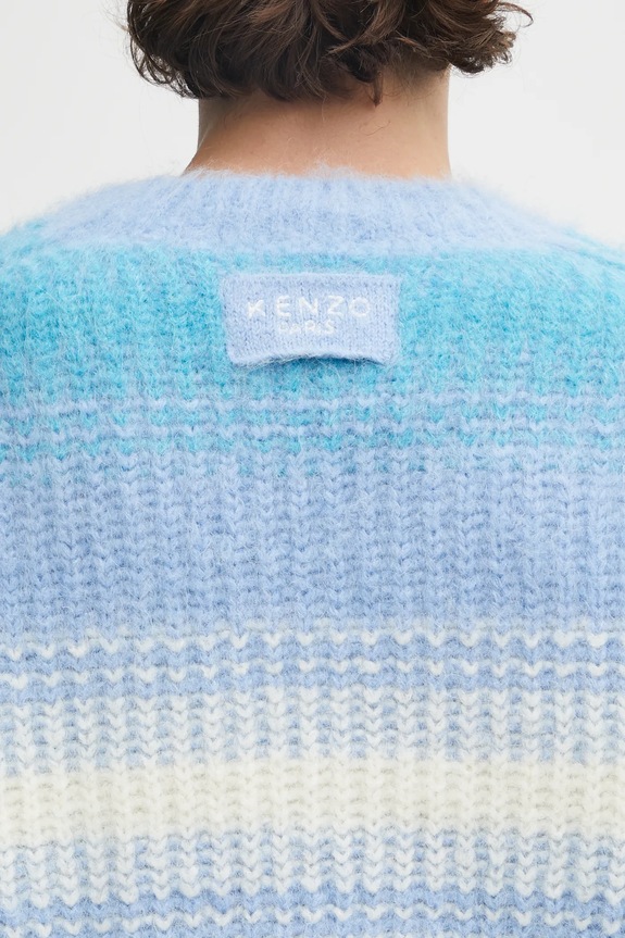 Sveter s prímesou vlny Kenzo Speed Stripe Jumper modrá FF65PU7653CG