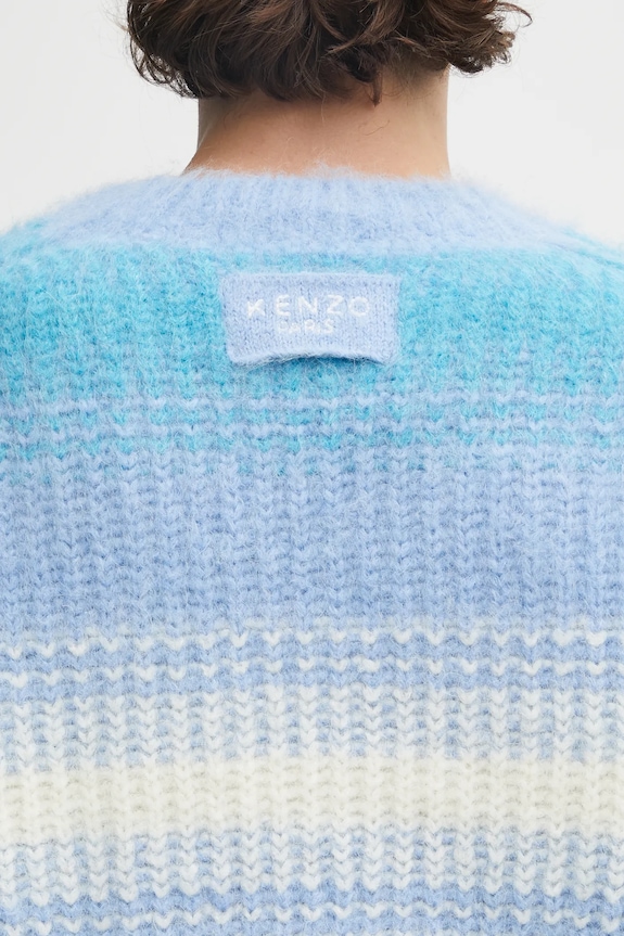 Sveter s prímesou vlny Kenzo Speed Stripe Jumper modrá FF65PU7653CG