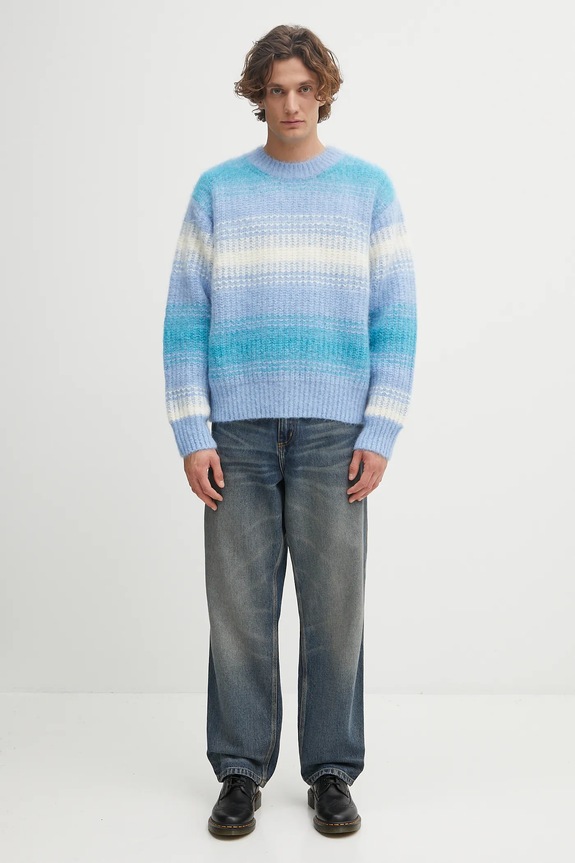 Sveter s prímesou vlny Kenzo Speed Stripe Jumper FF65PU7653CG modrá