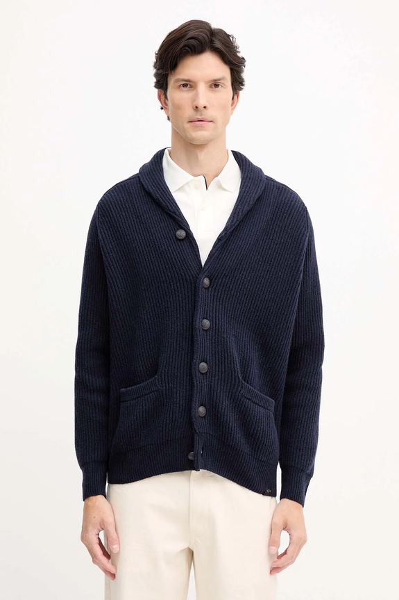 Paul&Shark gyapjú kardigán vastag sötétkék 15311248