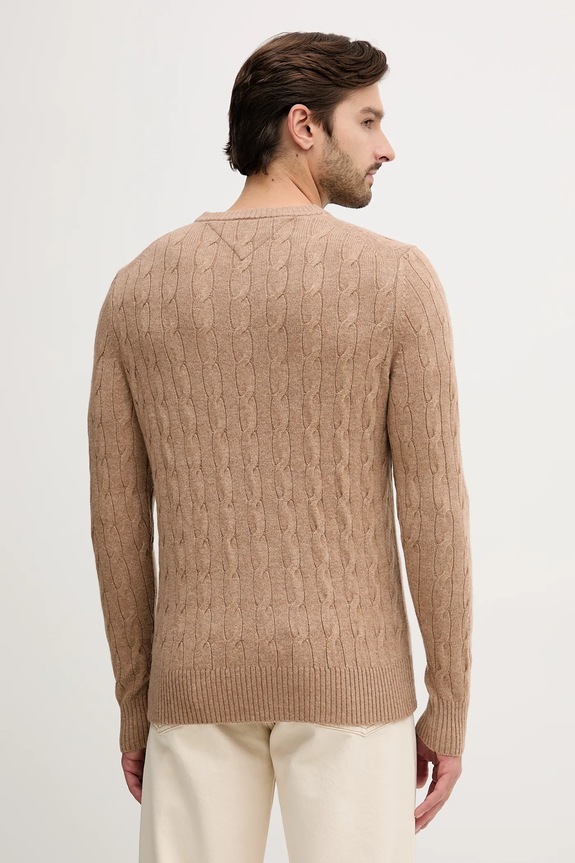 Odzież Tommy Hilfiger sweter wełniany MW0MW40442 brązowy