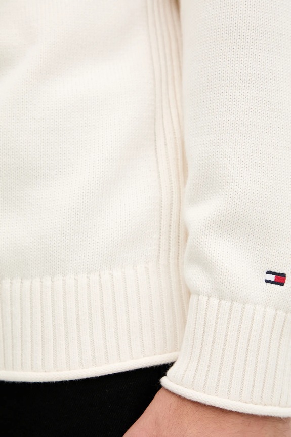 Βαμβακερό πουλόβερ Tommy Hilfiger MW0MW41482 μπεζ