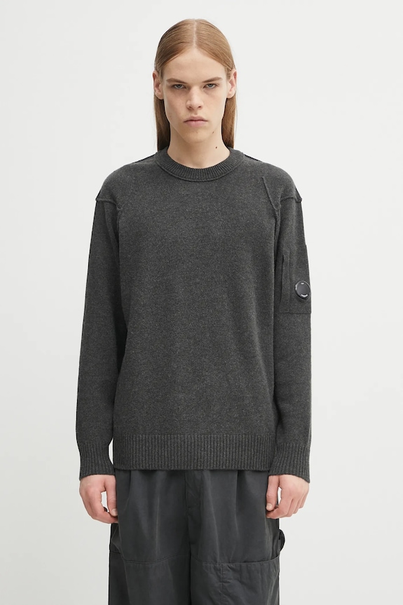 C.P. Company wool blend jumper medium thickness gray 19CMKN707A110149A