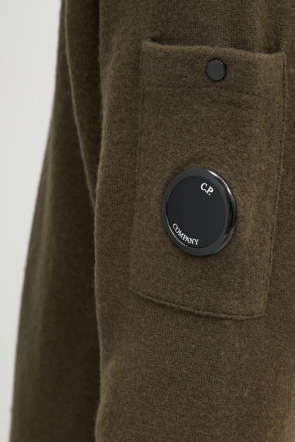 C.P. Company pulover din amestec de lână verde 19CMKN198A110468A