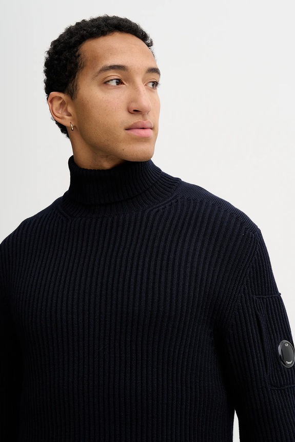 Πουλόβερ με προσθήκη μαλλιού C.P. Company σκούρο μπλε 19CMKN220A006595A