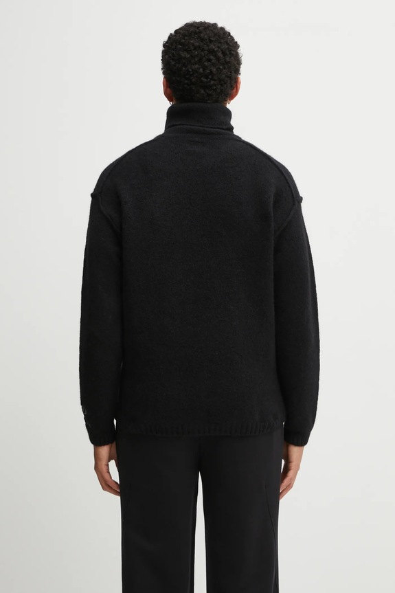 Îmbrăcăminte C.P. Company pulover din amestec de lână 19CMKN281A110509A negru