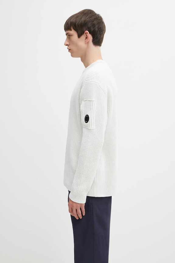 C.P. Company wool blend sweater 19CMKN307A006170A beige AW25