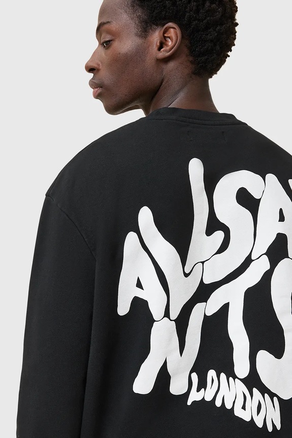 AllSaints pamut melegítőfelső ORLANDO M058NB fekete SS26