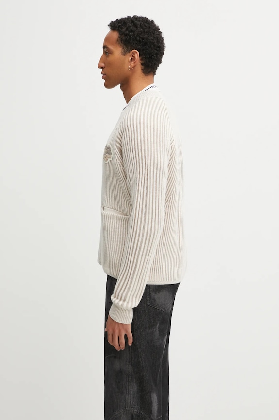 Filling Pieces Knit Cardigan kardigán pánsky s prímesou vlny 422573500127 béžová AW25