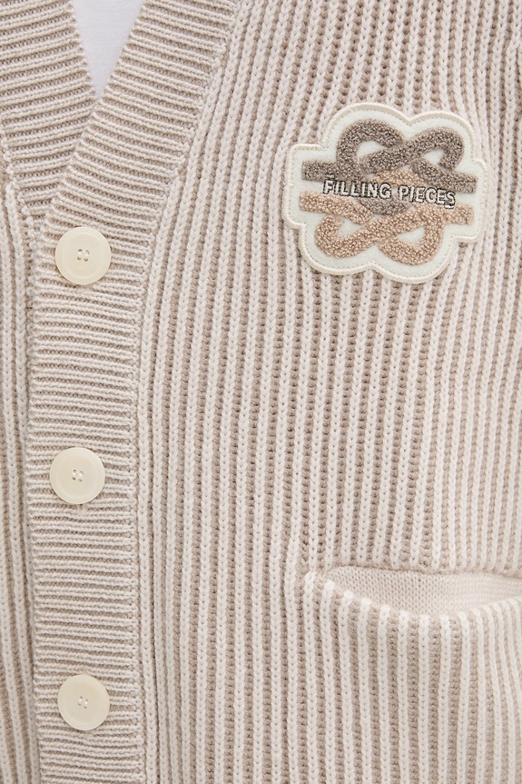 Filling Pieces cardigan bărbătesc cu amestec de lână Knit Cardigan 422573500127 bej