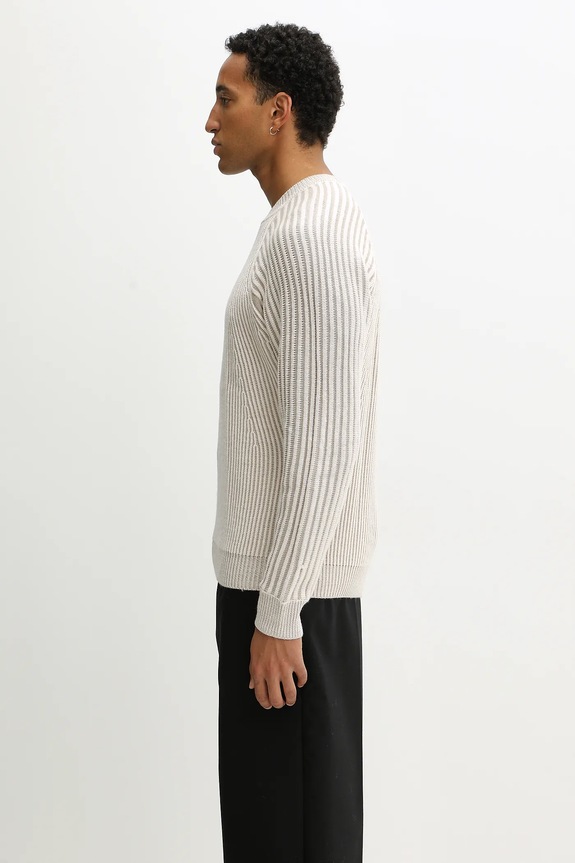 Filling Pieces Knit Sweater Raglan with wool Men's 422575500261 beige AW25