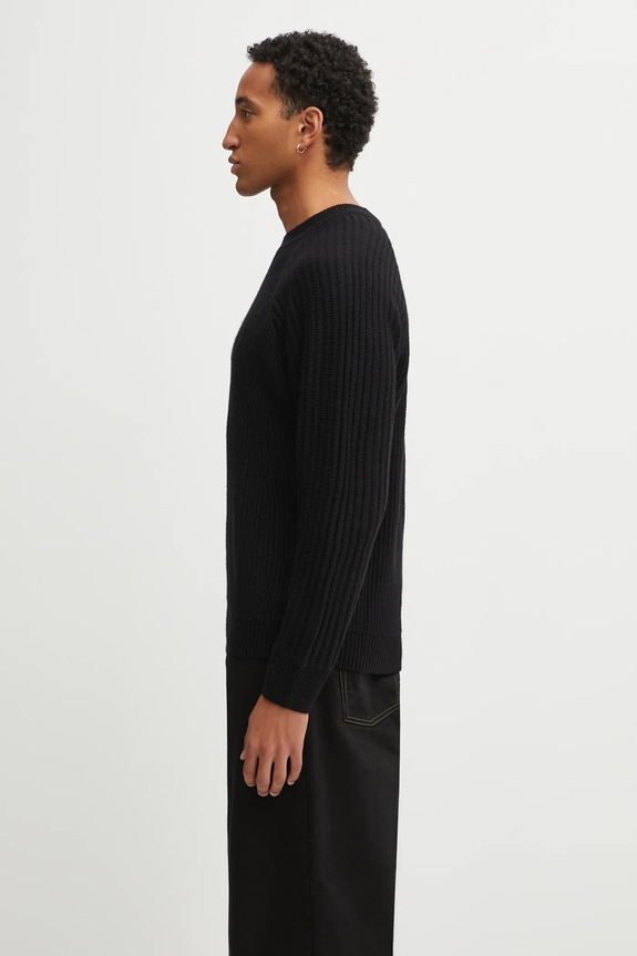 Filling Pieces Knit Sweater Raglan sweter z wełną męski 422575500261 czarny AW25