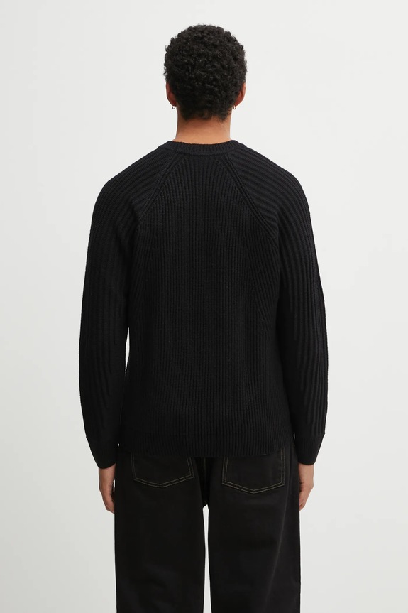 Odzież Filling Pieces Knit Sweater Raglan sweter z wełną męski 422575500261 czarny