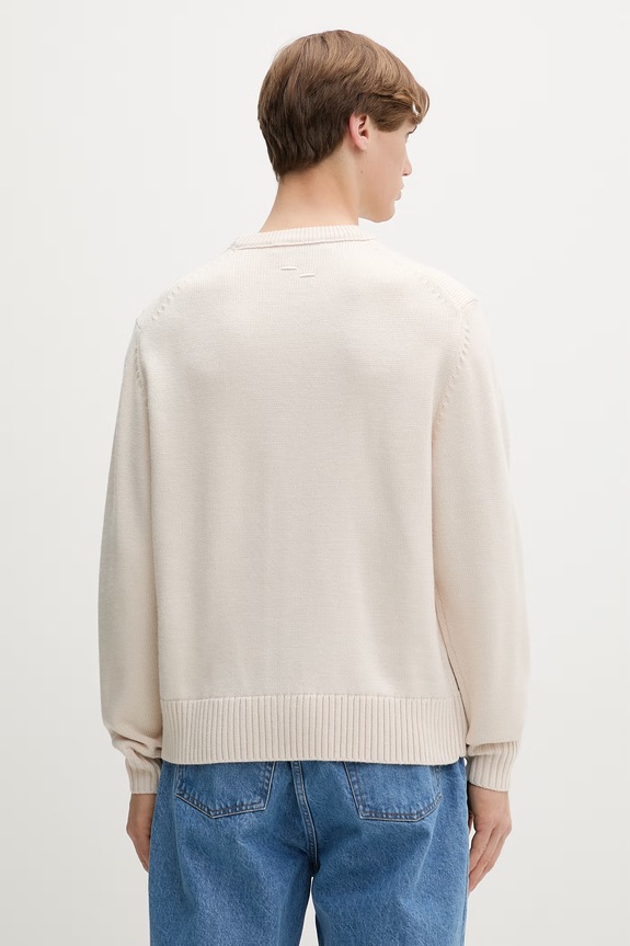 Odzież Filling Pieces sweter męski z wełną Knit Sweater Knot 422575500265 beżowy