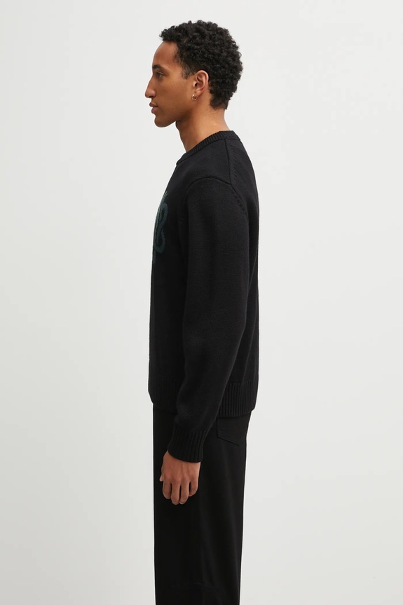 Filling Pieces Knit Sweater Knot sweter z wełną męski 422575500265 czarny AW25