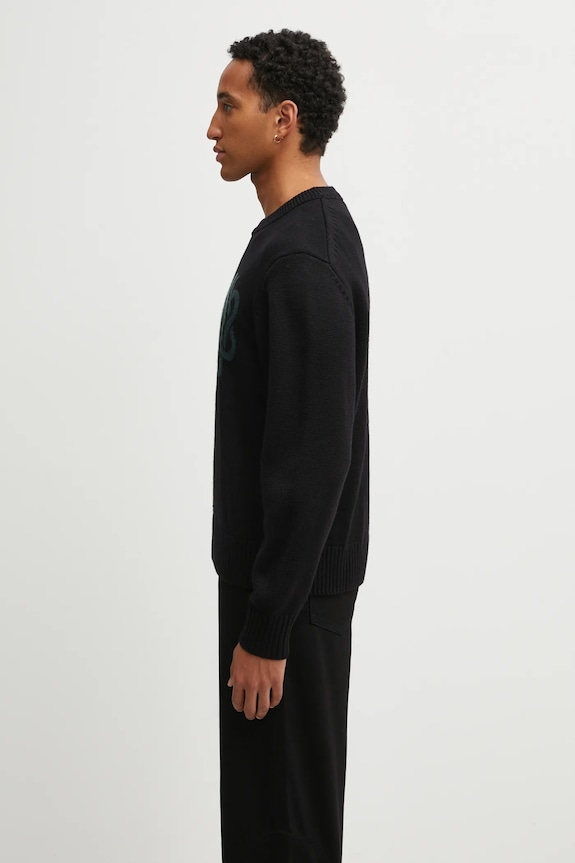 Filling Pieces Knit Sweater Knot sweter z wełną męski 422575500265 czarny AW25