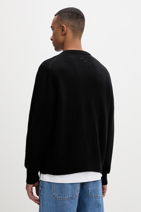 Odzież Filling Pieces sweter męski z wełną Knit Sweater Knot 422575500265 czarny