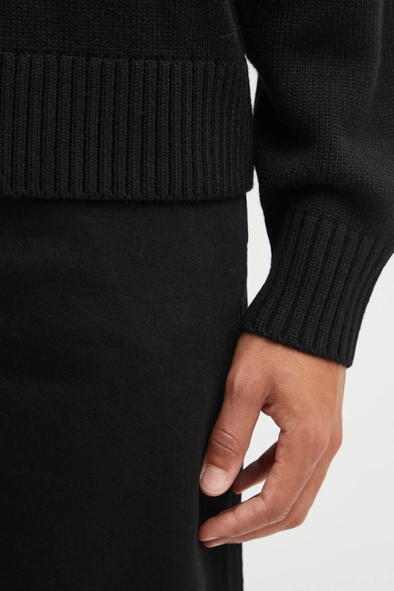 Filling Pieces Knit Sweater Knot sweter z wełną męski 422575500265 czarny