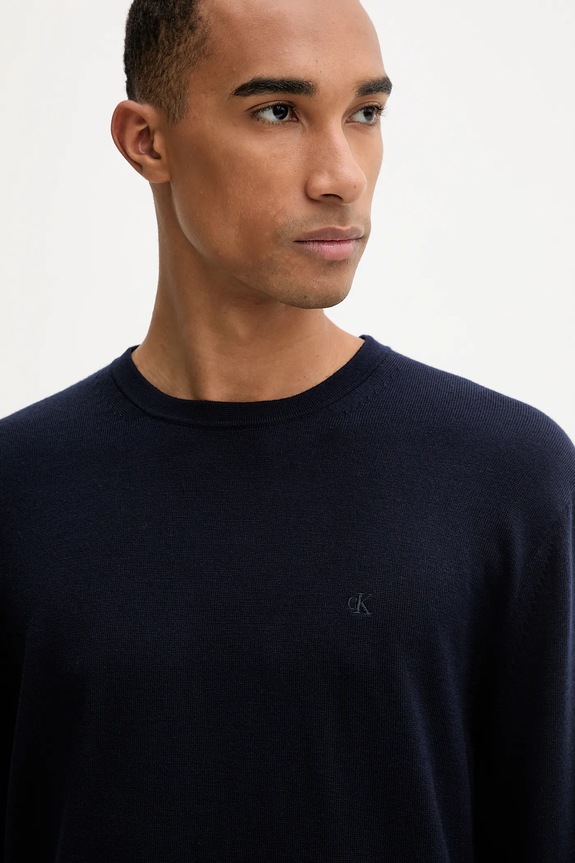 Vlnený sveter Calvin Klein tmavomodrá LV04LB305G