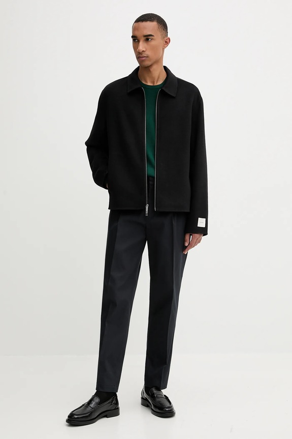 Calvin Klein sweter wełniany LV04LB305G zielony AW25