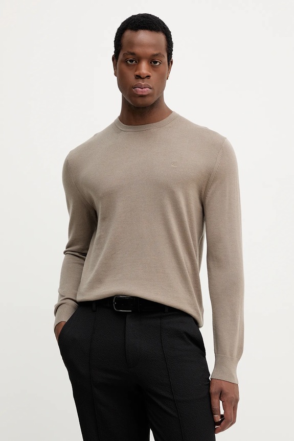 Vlnený sveter Calvin Klein vlna béžová LV04LB305G