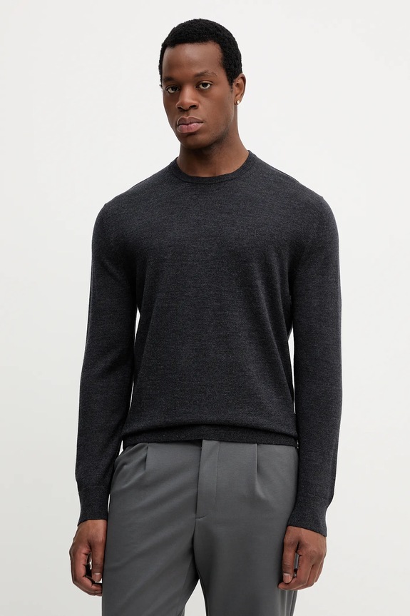 Vlnený sveter Calvin Klein vlna sivá LV04LB305G