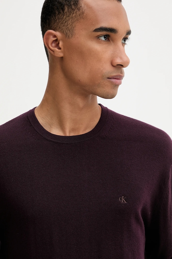 Vlnený sveter Calvin Klein burgundské LV04LB305G